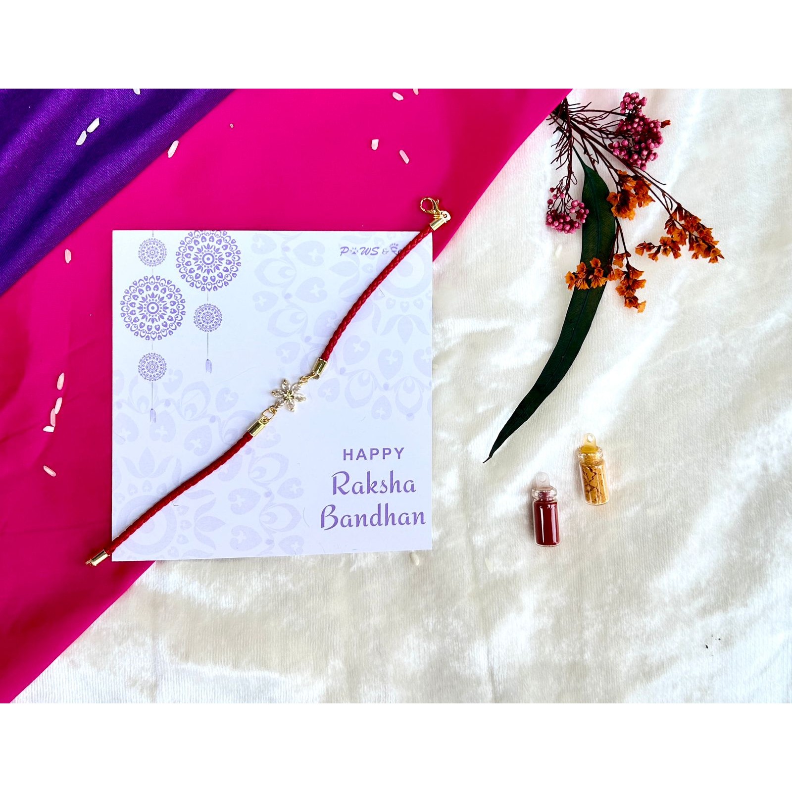 ad red flower  braclet