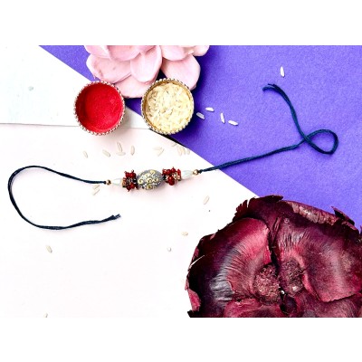 Gray Tumble Beads Rakhi — handmade in India by Paws & Feet