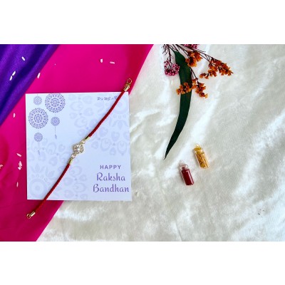 AD square leather strap braclet cum Rakhi. — handmade in India by Paws & Feet