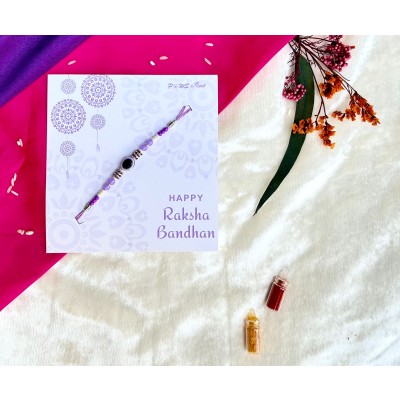 Purple evil eye Rakhi — handmade in India by Paws & Feet