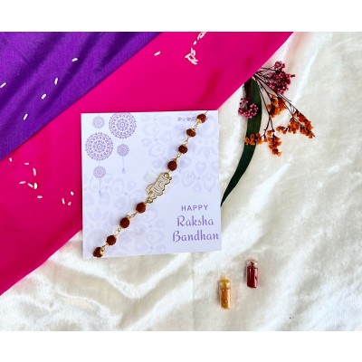 Vira rudraksh rakhi — handmade in India by Paws & Feet